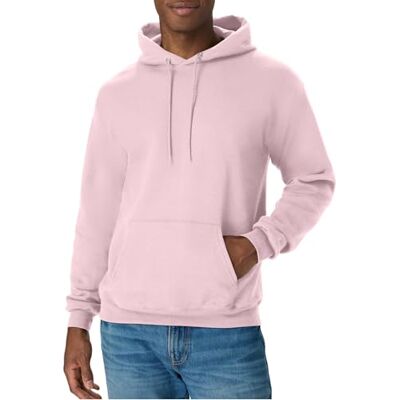 Hanes EcoSmart huvtröja för män i fleece, Blek rosa, XL Hanes EcoSmart huvtröja för män i fleece, Blek rosa, XL