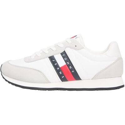 Tommy Jeans herr TJM Classic Runner EM0EM01709 låg topp, vit (Ecru), 11 UK, Vit Ecru, 46 EU Tommy Jeans herr TJM Classic Runner EM0EM01709 låg topp, vit (Ecru), 11 UK, Vit Ecru, 46 EU