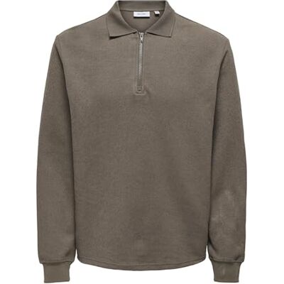 Only & Sons Onstrevor Reg Ls Polo Noos pikétröja för män, Stor brun, M Only & Sons Onstrevor Reg Ls Polo Noos pikétröja för män, Stor brun, M