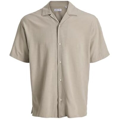 JACK & JONES Jjalfredo Slub Resort Shirt Ss, String, S JACK & JONES Jjalfredo Slub Resort Shirt Ss, String, S