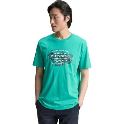 TOM TAILOR T-shirt för män, 11137 – Påfågel grön, L TOM TAILOR T-shirt för män, 11137 – Påfågel grön, L
