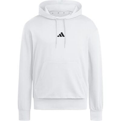 adidas herr Essentials Feelcozy Fleece Hoodie Sweatshirt, white/black, XS adidas herr Essentials Feelcozy Fleece Hoodie Sweatshirt, white/black, XS