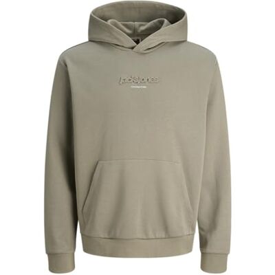JACK & JONES Jcoflare Embos Sweat Hood, Vetiver, XS JACK & JONES Jcoflare Embos Sweat Hood, Vetiver, XS