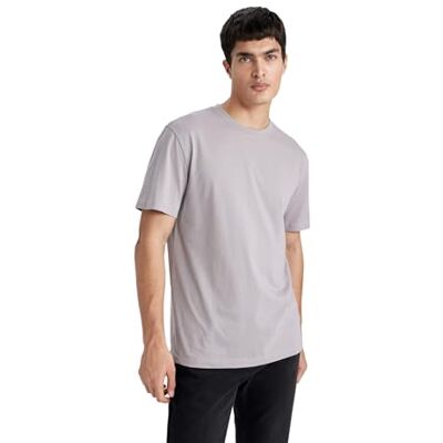 DeFacto Basic T-shirt för män – klassisk t-shirt för män, Anthra, XS DeFacto Basic T-shirt för män – klassisk t-shirt för män, Anthra, XS