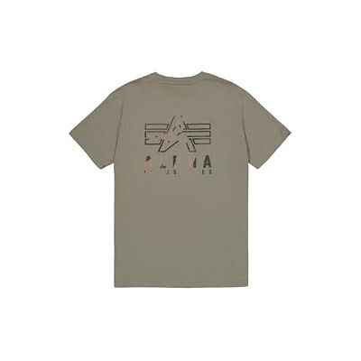 Alpha Industries Camo Logo Puff Print BP T för män, Olive, M Alpha Industries Camo Logo Puff Print BP T för män, Olive, M