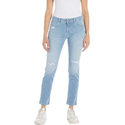 Replay Dam Slim fit jeans Faaby Broken Edge-kollektion, 010 ljusblå, 29W / 32L Replay Dam Slim fit jeans Faaby Broken Edge-kollektion, 010 ljusblå, 29W / 32L