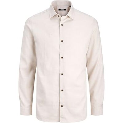JACK & JONES Jprblaparker Melange L/S Shirt Bf, Silvergrå, XS JACK & JONES Jprblaparker Melange L/S Shirt Bf, Silvergrå, XS