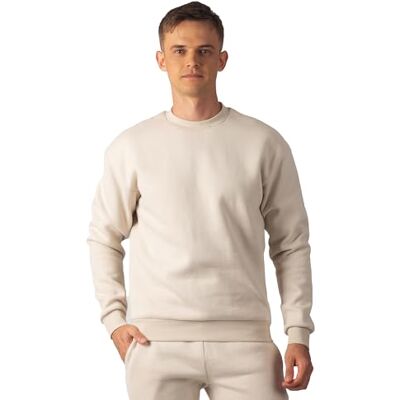 Carlheim Men's Sweatshirt Hudson Branded, Beige, Medium Carlheim Men's Sweatshirt Hudson Branded, Beige, Medium