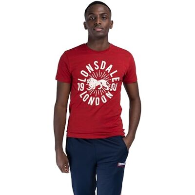 Lonsdale Herr varm t-shirt, Marl röd/ecru, S Lonsdale Herr varm t-shirt, Marl röd/ecru, S