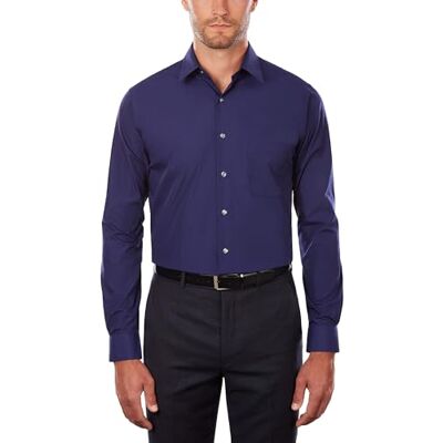 Van Heusen män stor och klänning skjorta hög passform poplin rökskjorta Van Heusen män stor och klänning skjorta hög passform poplin rökskjorta