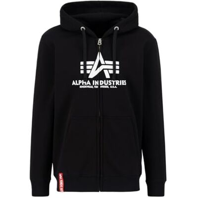 Alpha Industries Basic Zip Pp Hoodie För Män Black Alpha Industries Basic Zip Pp Hoodie För Män Black