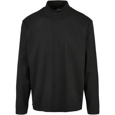 Urban Classics T-shirt för män tung boxy mock neck långärmad t-shirt, män långärmad skjorta, svart, storlekar S – 5XL, svart, 3XL Urban Classics T-shirt för män tung boxy mock neck långärmad t-shirt, män långärmad skjorta, svart, storlekar S – 5XL, svart, 3XL