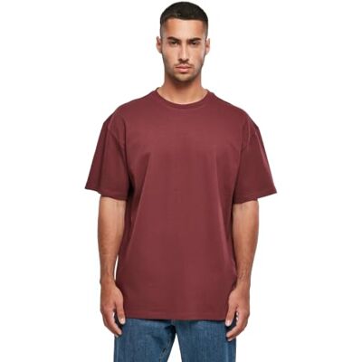 Build Your Brand T-shirt för män tung oversize te, basic t-shirt för män, överdimensionerad passform, bomull, Körsbär, L Build Your Brand T-shirt för män tung oversize te, basic t-shirt för män, överdimensionerad passform, bomull, Körsbär, L