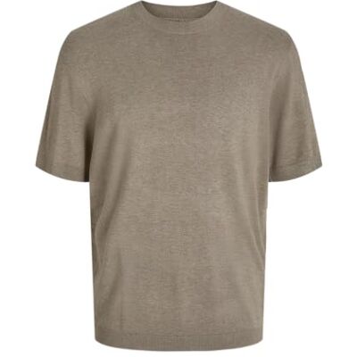 JACK & JONES Jprccwilliam Knit Crew Neck Ss Sn, Greige, L JACK & JONES Jprccwilliam Knit Crew Neck Ss Sn, Greige, L
