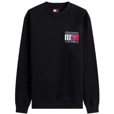 Tommy Jeans Tjm Reg RWB flagga besättning Ext Dm0dm22093 Pullover-tröja, svart (svart), XL herr, Svart (svart), XL Tommy Jeans Tjm Reg RWB flagga besättning Ext Dm0dm22093 Pullover-tröja, svart (svart), XL herr, Svart (svart), XL