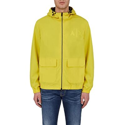 Giorgio Armani mäns logotyp bak, framficksjacka, SYRA GUL/SVART, S Giorgio Armani mäns logotyp bak, framficksjacka, SYRA GUL/SVART, S