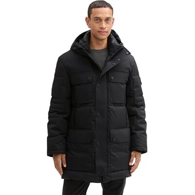 TOM TAILOR Herr 1042524 Parka, 29999-svart, XL, 29999 Svart, XL TOM TAILOR Herr 1042524 Parka, 29999-svart, XL, 29999 Svart, XL