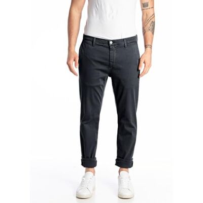 Replay Herr Chino Zeumar Slim Fit Hyperflex X-Lite med stretch, Blå 010-1, 32W / 32L Replay Herr Chino Zeumar Slim Fit Hyperflex X-Lite med stretch, Blå 010-1, 32W / 32L