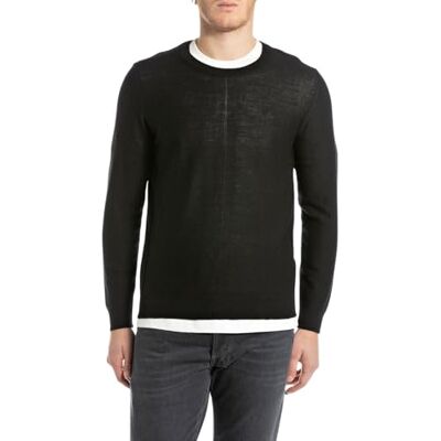Replay herr tröja, 098 svart, 3XL Replay herr tröja, 098 svart, 3XL