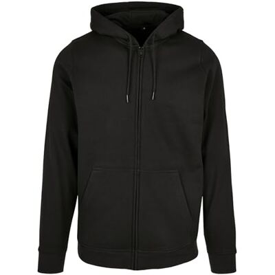 Build Your Brand Huvtröja för män, basic dragkedja, hoodie, klassisk huvtröja för män med dragkedja, svart, XS Build Your Brand Huvtröja för män, basic dragkedja, hoodie, klassisk huvtröja för män med dragkedja, svart, XS