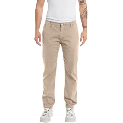 Replay Herr regular fit Chino Jeans Benni X-Lite Plus-kollektion, 225 Sahara, 40W x 34L Replay Herr regular fit Chino Jeans Benni X-Lite Plus-kollektion, 225 Sahara, 40W x 34L