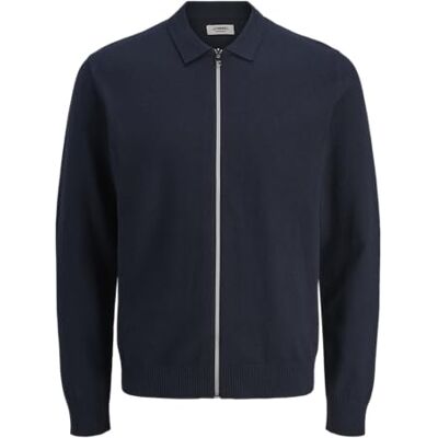 JJ REBEL Jrebcallum Knit Polo full dragkedja, Sky Captain, XXL JJ REBEL Jrebcallum Knit Polo full dragkedja, Sky Captain, XXL