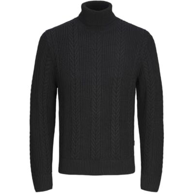 JACK & JONES JACK&JONES Jcocipher stickad rulle hals, svart, M JACK & JONES JACK&JONES Jcocipher stickad rulle hals, svart, M