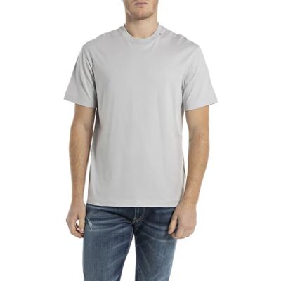 Replay T-shirt för män avslappnad passform av bomull, 396 Ice, XXL Replay T-shirt för män avslappnad passform av bomull, 396 Ice, XXL