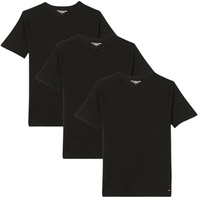 Tommy Hilfiger herr stretch VN TEE SS 3PACK S/S t-shirt, svart/svart, M, Svart/svart, M Tommy Hilfiger herr stretch VN TEE SS 3PACK S/S t-shirt, svart/svart, M, Svart/svart, M
