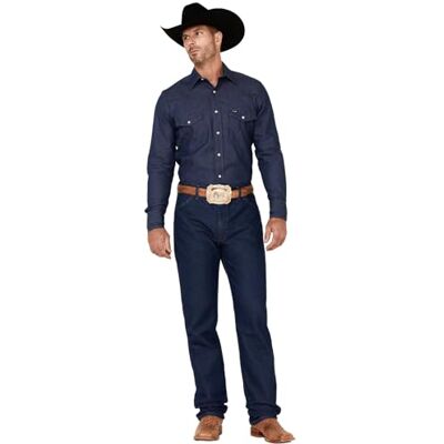 Wrangler Men's Rugged Wear Classic Fit Jean, Rough Wash Indigo, 32x34 Wrangler Men's Rugged Wear Classic Fit Jean, Rough Wash Indigo, 32x34