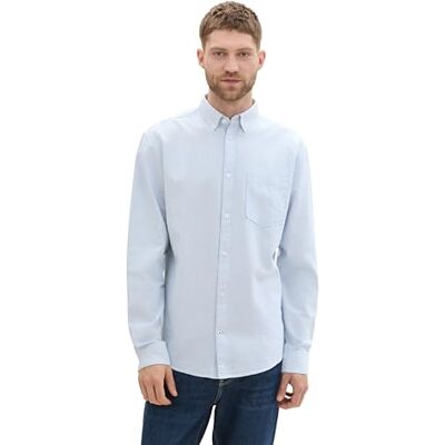 TOM TAILOR herr regular fit Oxford skjorta, 35962 – vit ljusblå randig, 3XL TOM TAILOR herr regular fit Oxford skjorta, 35962 – vit ljusblå randig, 3XL