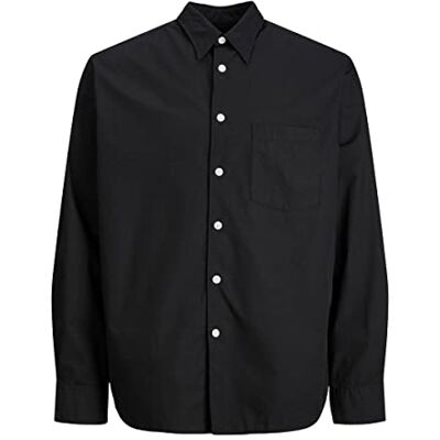 JACK & JONES Jorbill överdimensionerad skjorta Ls Cbo skjorta, svart, L JACK & JONES Jorbill överdimensionerad skjorta Ls Cbo skjorta, svart, L