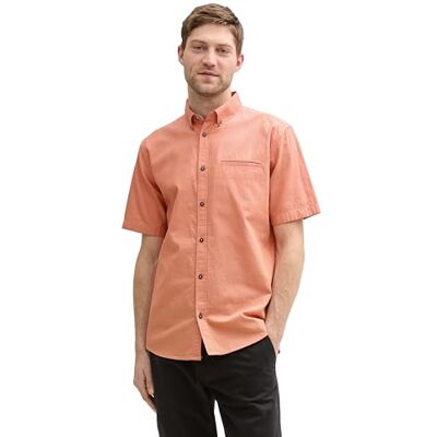 TOM TAILOR herrskjorta, 37949 – Brick Orange Multicolor Dot, S TOM TAILOR herrskjorta, 37949 – Brick Orange Multicolor Dot, S