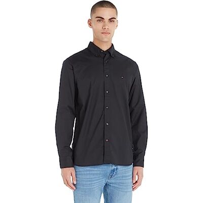 Tommy Hilfiger Casual herrskjortor, svart (svart), XS Tommy Hilfiger Casual herrskjortor, svart (svart), XS