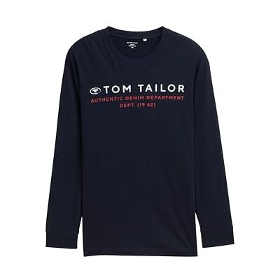 TOM TAILOR 1049390 Långärmad T-shirt, 10668-Sky Captain Blue, XXL Plus Herr, 10668 Sky Captain Blue, XXL stor TOM TAILOR 1049390 Långärmad T-shirt, 10668-Sky Captain Blue, XXL Plus Herr, 10668 Sky Captain Blue, XXL stor