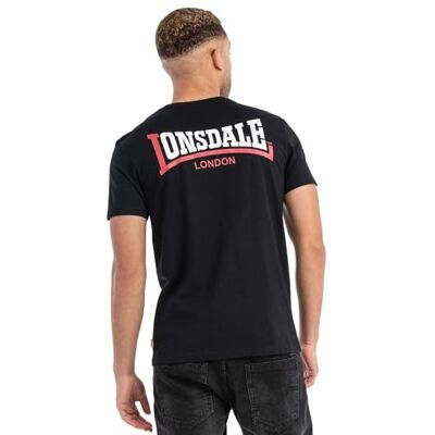 Lonsdale T-shirt för män, normal passform Dale, Svart/vit/röd, L, 117542 Lonsdale T-shirt för män, normal passform Dale, Svart/vit/röd, L, 117542