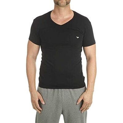 Giorgio Armani T-shirt för män (förpackning med 2), Flerfärgad (svart/grigio), S Giorgio Armani T-shirt för män (förpackning med 2), Flerfärgad (svart/grigio), S