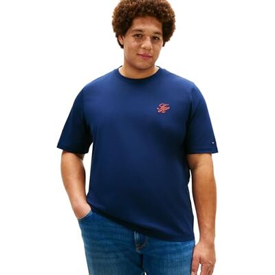 Tommy Hilfiger Bt-Script Monogram Swimshop T-B MW0MW44069, blå, XXL_Plus Tommy Hilfiger Bt-Script Monogram Swimshop T-B MW0MW44069, blå, XXL_Plus