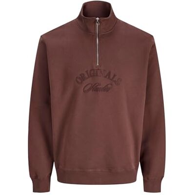 JACK & JONES Jorbleecker varumärke sweat high neck Bf, Djup mahogny, L JACK & JONES Jorbleecker varumärke sweat high neck Bf, Djup mahogny, L