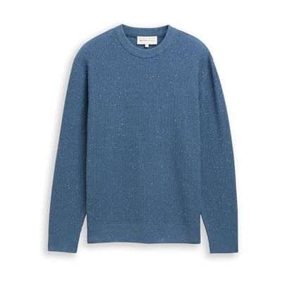 TOM TAILOR Denim herrtröja, 39261 – Denim Blue Multicolor Neps, XXL TOM TAILOR Denim herrtröja, 39261 – Denim Blue Multicolor Neps, XXL