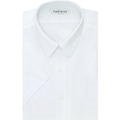 Van Heusen herr kortärmad poplin solid stor passform klänning skjorta Van Heusen herr kortärmad poplin solid stor passform klänning skjorta