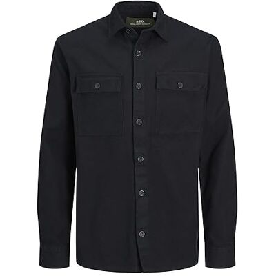 JACK & JONES Rddbrady Solid Overshirt L/S Sn fritidsskjorta, svart, XL JACK & JONES Rddbrady Solid Overshirt L/S Sn fritidsskjorta, svart, XL