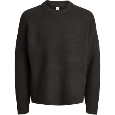 JACK & JONES Jcoblanks Knit Ls Crew Neck, Efter mörk, L JACK & JONES Jcoblanks Knit Ls Crew Neck, Efter mörk, L