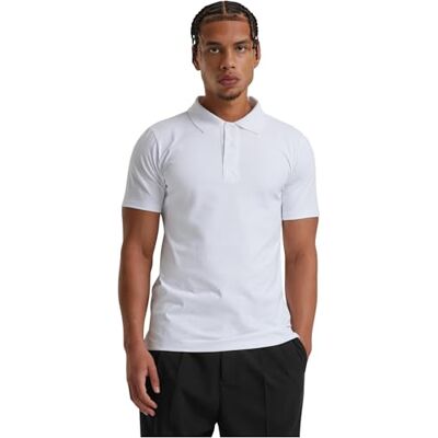 Urban Classics T-shirt för män, Sorona Polo Tee tillgänglig, storlekar S – 5XL, Vit, L Urban Classics T-shirt för män, Sorona Polo Tee tillgänglig, storlekar S – 5XL, Vit, L