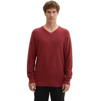 TOM TAILOR herrtröja, 35676 – Vinröd melerad, XXL TOM TAILOR herrtröja, 35676 – Vinröd melerad, XXL