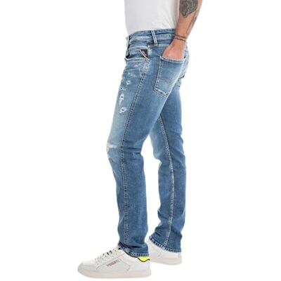Replay herr slim fit jeans Anbass 573 Bio, 009 medium blå, 32W x 36L Replay herr slim fit jeans Anbass 573 Bio, 009 medium blå, 32W x 36L