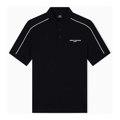 Giorgio Armani Herr kortärmad randig sidologotyp tre knappar krage, pikétröja, svart, M, svart, M Giorgio Armani Herr kortärmad randig sidologotyp tre knappar krage, pikétröja, svart, M, svart, M