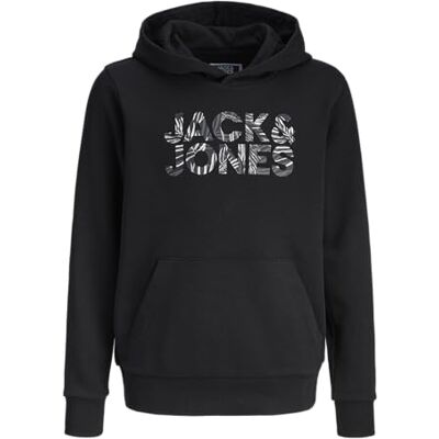 JACK & JONES Jjeff-logotyp sweat Hood Mni, svart, 110 JACK & JONES Jjeff-logotyp sweat Hood Mni, svart, 110