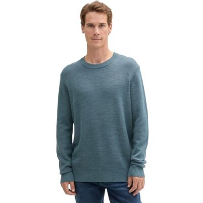 TOM TAILOR herrtröja, 36148 – Stormy Teal Melange, XXL TOM TAILOR herrtröja, 36148 – Stormy Teal Melange, XXL