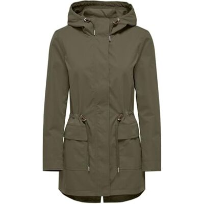 ONLY Damövergångsjacka, ONLLouise parkas, lätt jacka med huva, Sten grå, XS ONLY Damövergångsjacka, ONLLouise parkas, lätt jacka med huva, Sten grå, XS